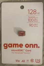 BRAND NEW game onn. 128Gb microSDXC Card For Nintendo Switch