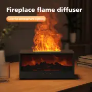 Fireplace Flame Humidifier Colorful Light Flame Essential Oil Diffuser Mute Work