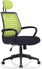 Stable Basics Padded Office Chair with Armrest，Modern Minimalist Home Comfortable Computer Chair，Swivel Adjustable Height Desk Chair Mobile