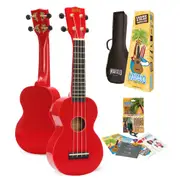 Mahalo Rainbow Series Soprano Ukulele - Learn 2 Play Pack (Red)