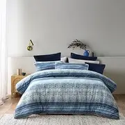 Bianca Amata Quilt Cover Set w/Pillowcase Home/Room Bedding Blue Queen Bed
