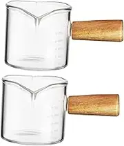 2pcs Break Resistant Glass Pitcher Espresso Cup Set Multi-use Function for Kitchen Decor
