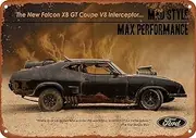 Mad Max Interceptor Poster Vintage Metal Tin Sign For Office/Home/Classroom/Bathroom Decor 8X12 Inch