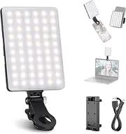NEEWER Basic Clip on Selfie Light Compatible with iPhone, 2000mAh Rechargeable LED Fill Lighting with Phone Clamp for Computer Webcam Laptop Zoom Video Conference Recording Makeup Photography, NL-60AI