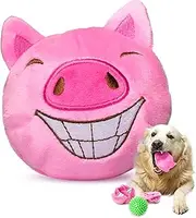 ZENAPOKI Dog Toys for Aggressive Chewers (3in1) - Squeaky and Interactive - for Medium Dogs, Large & Small Breeds - Puppy Teething Chew Toy - Juguetes Perros - Pink
