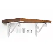2 Pcs Decorative Shelf Brackets, 200mm/8 Inch Floating Shelf Brackets, White