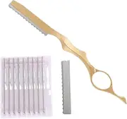 HONMEET 1Set Hair Thinning Razor with Blades Manual Hairdressing Shaver for Trimming and Texturizing Durable and Comfortable Grip Professional Hair Styling Tool for Salon Home