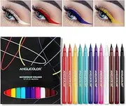 Anglicolor Liquid Eyeliner Set - Waterproof, Highly Pigmented, Smudge-proof, Long Lasting - 6 Colors Eye Makeup - Vegan (12 Color Set)
