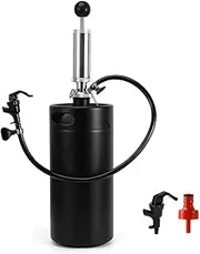 FERRODAY Stainless 128oz Mini Keg Hand Pump Beer Growler Beer Keg Draft Beer Dispenser Pressurized Growler for Beer Mini Keg Hand Pump Picnic Beer Faucet Keg Portable Mini Keg Beer Pump Beer Tap