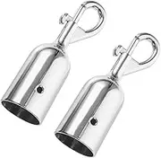 Cabilock 2Pcs Rope End Stopper Caps with Hook Stanchion Rope End Connectors for Safety Isolation and Crowd Control Easy Installation for Railings