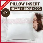 4x Memory Resistant Cushion Pillow Inserts Polyester Filling 45cm x 45cm
