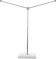 TOGEVAL Set of Marble Stainless Steel Flag Pole Desk Meeting Flag Holder for Events