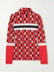 [BOGNER] BOGNER - Tinja Printed Tech-jersey Turtleneck Base Layer - Red - FR 40 FR 40 Red