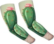 [FHEDVBN] Cute Cactus Arm Sleeves Compression Arm Covers for Men Women Outdoor Sun Sleeves Cooling Sports Sleeve, Black