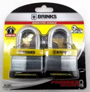 Brinks Promax Security Pack of 2 Boron Steel Shackle Commercial Grade Padlocks
