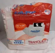 Tranquility Air-Plus Breathable Underpads 30"x36" Pack Of 10 New