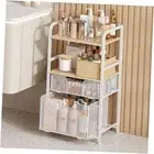 Bathroom Floor Storage Shelf with Drawer, Freestanding Towel Shelf, Makeup