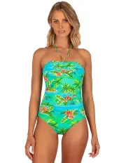 [Baku] Cocos Islands Bandeau One Piece Swimsuit in Sea green