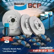 Front + Rear BCP Slotted Brake Rotors Bendix Pads for Toyota MR2 AW1 AW11 1.6L