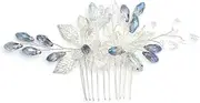 [Generic] Wedding Hair Accessories for Brides Hair Comb Silver Bridal Comb Headpieces Crystal hair bands beaded headpiece for Women (Silver, One size)