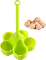 5 Hole Silicone Egg Cooker - High Temperature Resistant Steamed Egg Tray Food Grade Complementary Food Tools 1 Piece Silicone (Green)