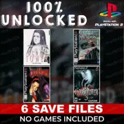 Clock Tower 1, 2, 3, PSX PS1 PS2 Memory Card 100% Unlocked Beaten Complete!