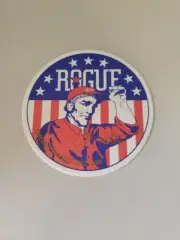 ROGUE BREWING Beer COASTER Mat w/ Man in red shirt & hat Newport OREGON 2002