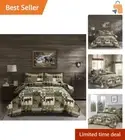 All-Season Lightweight King Quilt Set – Rustic Bear & Moose Patchwork Design