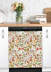 Dishwasher Magnet Cover - Reusable Magnetic Tiles Decal - Pack of 4 Tiles - V053