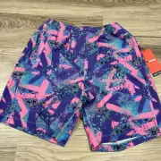 Birddogs Built In Liner Shorts 9'' Inseam Boomstick Retro 80's Print Mens Large