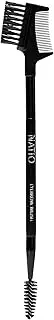 Natio Eyebrow Brush - 3 Head Brow & Eyelash Makeup Brush - Eyebrow Comb & Spoolie - Vegan Friendly