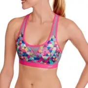 NEW Womens Avia Pink Print Matrix Active Sports Bra Celestial Jumble XS 0/2