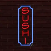 NEW "SUSHI" w/BORDER VERTICAL 30x12x1 INCH LED FLEX WINDOW INDOOR SIGN 31029