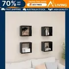 Wall Cube Shelves 4 pcs High Gloss Black 26x15x26 cm Modern Storage Displa 07047