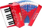 Coghek Kids Accordion Red Mini Toy Accordion With 17 Keys And 8 Bass Buttons Durable, Lightweight, And Ideal For Young Musicians