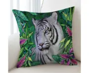 Wild Animals Art Tropical White Tiger Cushion Cover Only