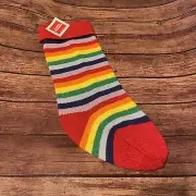 Rainbow Striped Christmas Stocking NEW