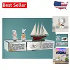 Stylish Floating Wall Shelf with Drawer - Crystal Bling for Living & Bedroom