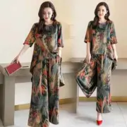 2025 New Elegant Loose-Fit Full Printing Suit Two-Piece Set Plus Size Women's