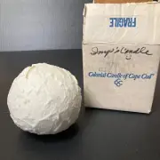 Vintage NEW Colonial Candle Of Cape Cod Frosted Ball Q6810 White Round 4 Inch