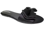 Charles David Women's Slipper Slides Black Satin Size 7.5 M