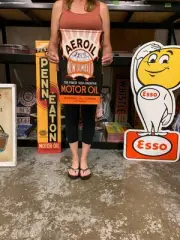 Antique Vintage Old Style Sign Aeroil Motor Oil Made USA