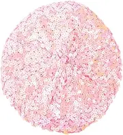 [FRCOLOR] Sparkly Sequins Beret Hat for Dance Performance Shimmering Beanie Cap Beret Comfortable Breathable for Rave Festivals Parties Pink