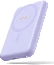 QECVEC Mag-Safe Power Bank - 10000mAh Magnetic Portable Charger with 15W Wireless Fast Charging & 20W PD Wired Charging, Compatible for iPhone 12/13/14/15/16 Series. (Purple)