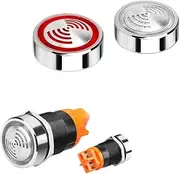 AD16-22SM Flash LED Alarm Indicator Light Signal Lamp Flashmetal Buzzer DC12V DC24V AC 220V 22mm Intermittent Sound(22mm-DC12V)