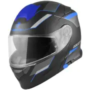 V271 Delta Matt Black Blue Modular Helmet
