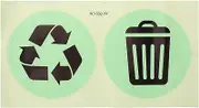 HOODANCOS Recycle Trash Can Sticker, 1 Sheet Glow in The Dark Recycle Trash Symbols Sticker Recycle Decals Garbage Sorting Trash Bin Stickers for Trash Can Recycle Bin