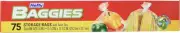 Convenient Twist Tie Gallon Storage Bags - 75 Count, 9 Packs of Durable Clarity