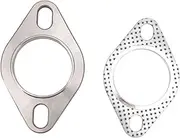 2-inch Flange Connection Set Made of Stainless Steel with 2 Screws, Downpipe Catback Collection Lines with Seal and Screws for Silencers and Resonator, Universal Application