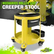 5.5X 9.5X 1.75in 300lb Mechanics Storage Stool Workshop Yellow Roller Tool Seat